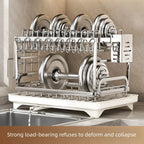stainless steel kitchen storage rack, bowl and plate storage box, draining rack, multifunctional home storage rack for bowls