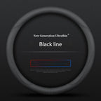 Full Leather Cover for All Seasons Auto Steering Wheel Cover Ultra-Thin Non-Slip Round Breathable Car Steering Wheel Protector