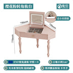 Flip Lights Storage Vanity Table Mirror Drawers Woman Small Cabinet Bedroom Dressers Girl Makeup Pink Coiffeuse Furniture Home