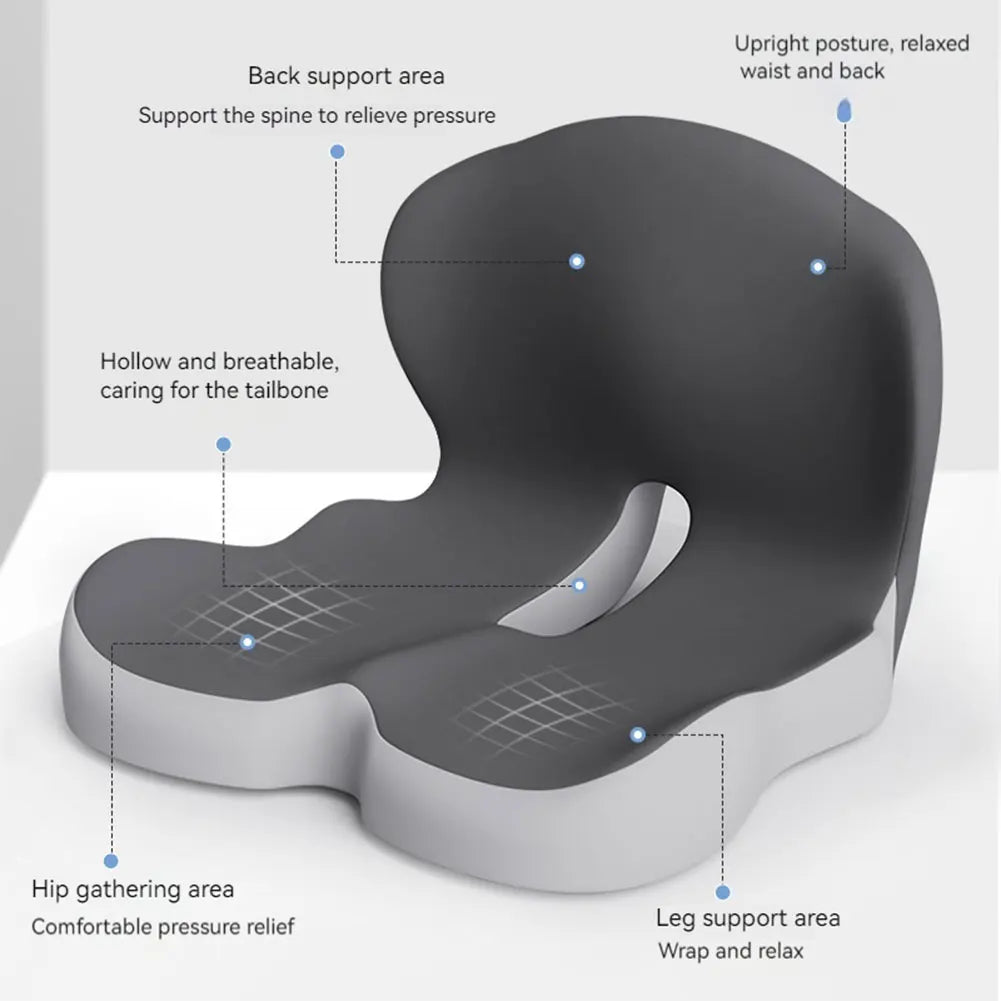 Memory Foam L Shaped Integrated Office Chair Cushion with Lumbar Suppo
