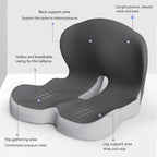 Memory Foam L Shaped Integrated Office Chair Cushion with Lumbar Suppo