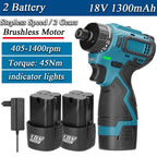 21V 2in1 Lithium Drill Electric Screwdriver Power Tool 55Nm Torque Brushless Motor Practical Screw Driver for Home Appliances