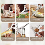 Kitchen Scissors Heavy Duty Multi Functional - High Hardness Sharp Stainless Steel For Cutting Chicken Fish Duck Tool