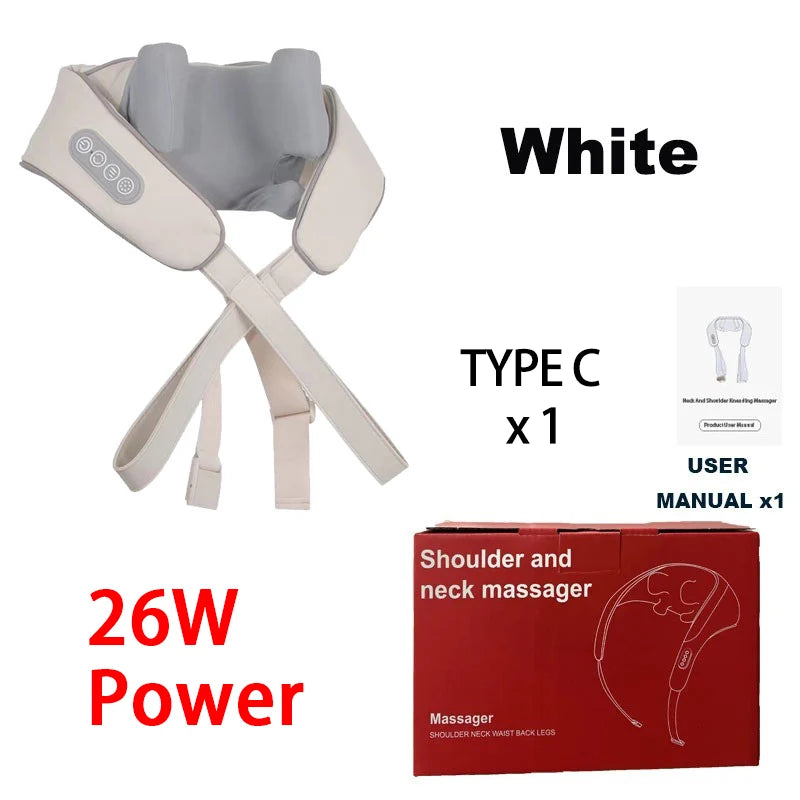 Shiatsu Neck And Shoulder Massager with LED Red Light Kneading Spine Back Muscle Relaxer for Home Use  Shoulder Massage Shawl