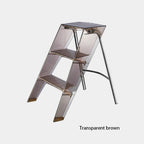 JOYLOVE Japanese Household Ladder Transparent Acrylic Portable Telescopic Folding Ladder Storage Three-step Pedal Plastic Ladder