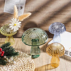 New Hydroponic Flower Bottle Transparent Glass Glass Vase Mushroom Aromatherapy Bottle Flower