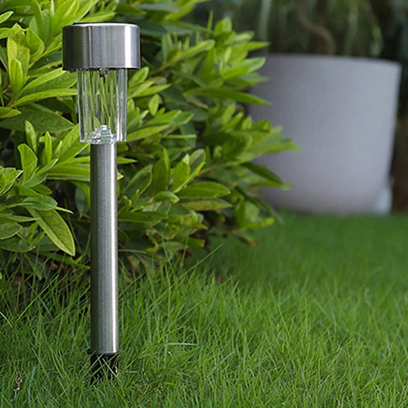 10-24PCS Stainless Steel Solar Garden Light Outdoor Solar Powered Lamp Lanter Waterproof Landscape Lighting Yard Lawn Decoration