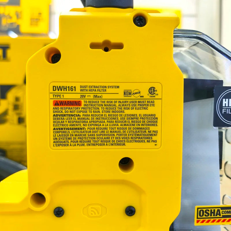DEWALT DWH161B Universal Dust Extractor 20V Brushless Cordless 5MBAR Forced Inhalation Compact Lightweight Power Tools