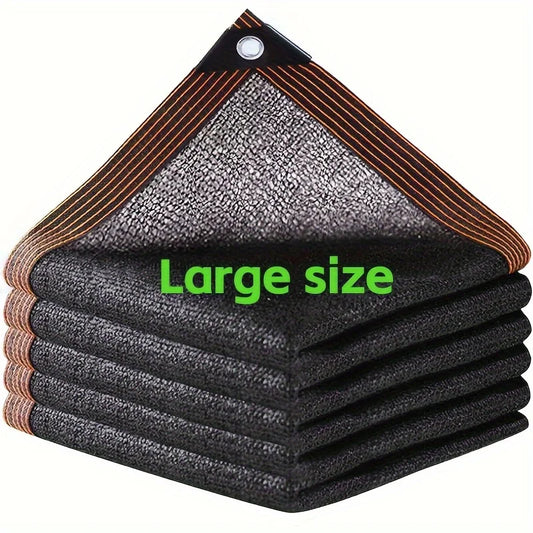 Extra-Large Black Sunshade Net with Grommets - HDPE Mesh Fabric for Greenhouses, Patios, Plants, Gazebos & Porches