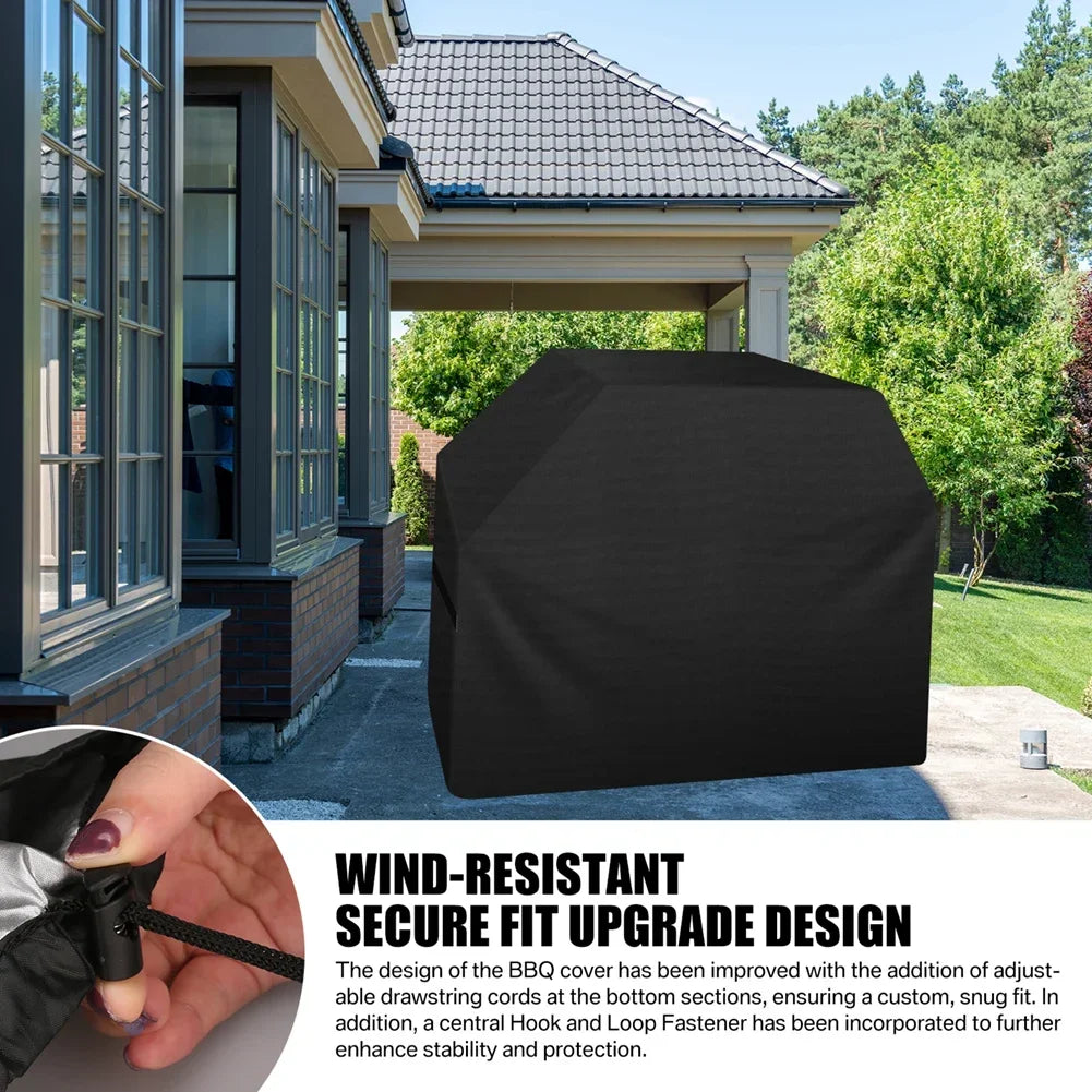 BBQ Grill Barbeque Cover Anti-Dust Waterproof Windproof Weber Charbroil Cover Outdoor Anti-UV Protective Large Barbecue Cover