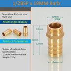 Brass Pipe Fitting 6/8/10/12/14/16mm Hose Barb Tail 1/8" 3/8" 1/4" BSP Male Connector Joint Copper Coupler Adapter
