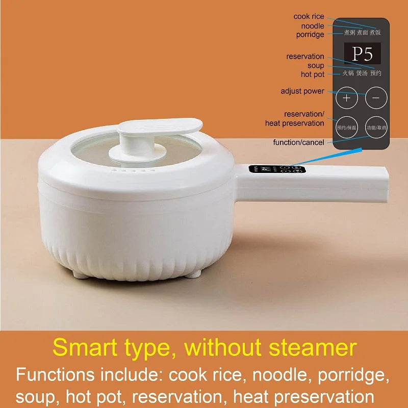 220V Multifunctional Electric Cooker Ceramic Pot Household Low-Power Student Dormitory Rice Cooker Noodle Soup With Steamer Pot