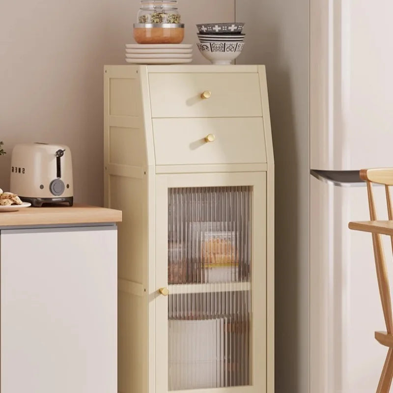 Compact Wall-Mounted Kitchen Side Cabinet Coffee Machine Storage Rack Small Cupboard for Space-Saving Organization