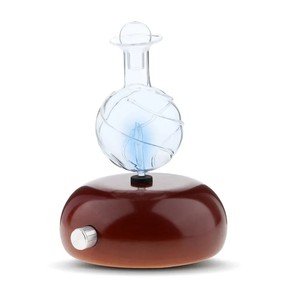 Aroma Essential Oils Diffuser Nebulizer Wooden Glass Air Fragrance Ele