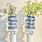 Disco Ball Spiral Vase Unique Glass Tiles Flower Bottle Disco Ball Planter Silver Mirror Vase Home Living Room Office Decor