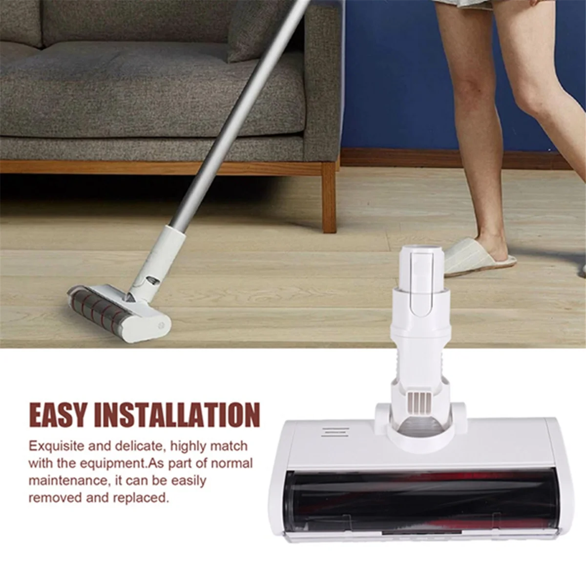 Update For Xiaomi K10/G10 Xiaomi 1C/Dreame V8/V9B/V9P/G9 Vacuum Cleaner Electric Floor Brush Head LED Light Cleaning Brush