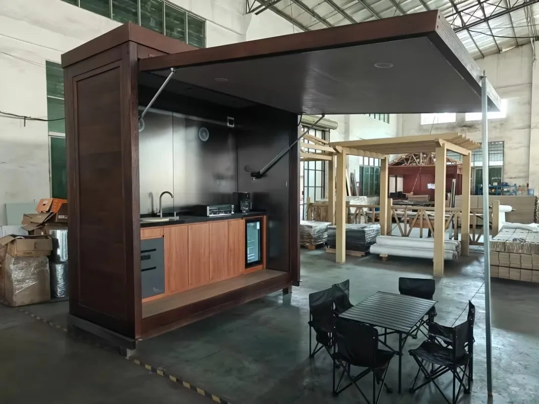 Customizable Durable Outdoor Kitchen Cabinet with BBQ Grill & Fridge for Camping & Backyard Daily Use