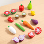 Simulation Kitchen Pretend Toy Wooden Classic Game Montessori Educational Toy For Children Kids Gift Cutting Fruit Vegetable Set