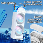 2025 5 Port Air Cooler Fan Oscillating Mist Fan with Aromatherapy, Col