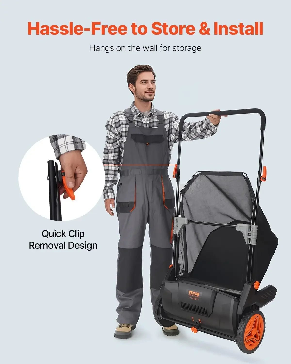 Push Lawn Sweeper,21-inch Leaf & Grass Collector,Strong Rubber Wheels & Heavy Duty Thickened Steel Durable to Use