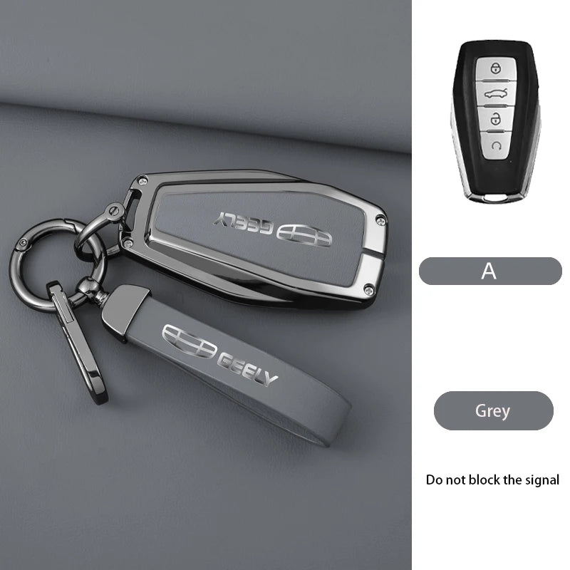 Alloy Car Key Cover Case for Geely Coolray X6 geometry c Emgrand Global kulrey Hawk GX7 okavango smart Remote Car Accessories