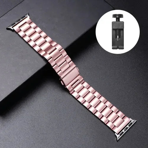 Stainless Steel Apple Watch Band - Metal Bracelet for 38-49mm Series 4-Ultra 2 | AlluCanFind