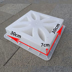 Wall Plastic Ventilation Tile Mold, Traditional 3D Geo Paver Mold, Hollow Square, Strong Concrete Cement Brick for Floor Decor