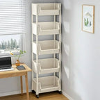 Trolley Bookshelf Kitchen Storage Rack Kitchen Corner Narrow Slit Storage Living Room  Cabinet Bathroom Home Organizer Gifts