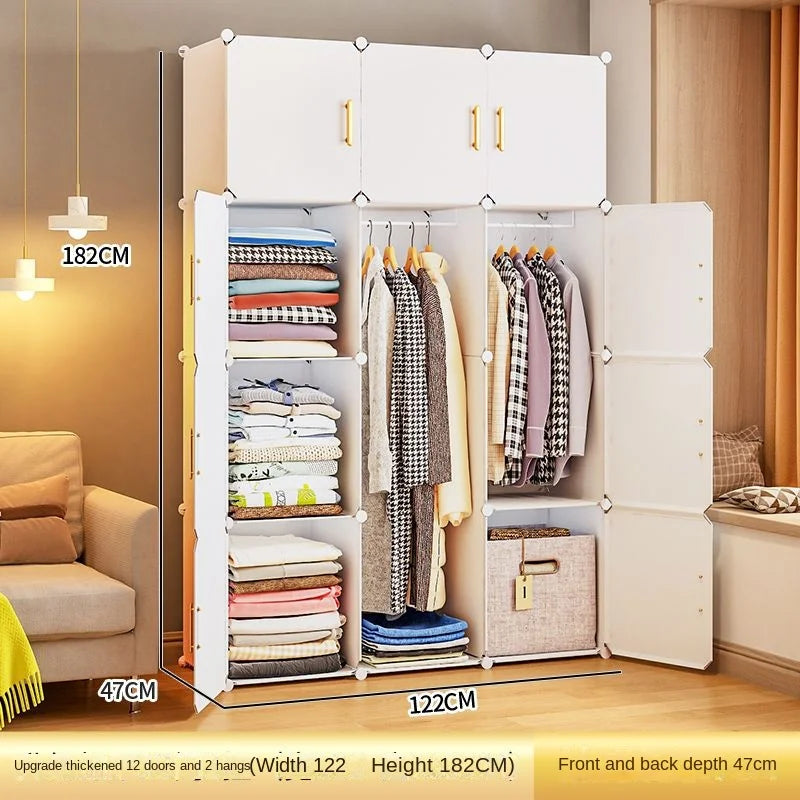 Folding Wardrobe Clothes Cabinets Simple Dressers Cube Storage Locke Closet Plastic Collapsible Sturdy Home Bedroom Furniture
