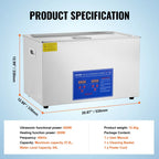 VEVOR Ultrasonic Cleaner with Digital Timer - 2L to 30L Stainless Steel Tank for Jewelry, Glasses, Watches & Industrial Parts