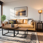 Industrial Coffee Table Set, Stacking Vintage Side End Table, Space Saving, Office Living Room Furniture, 2Pcs