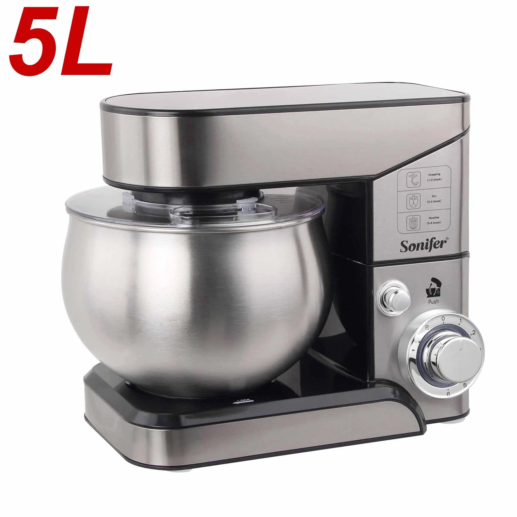 5L Stand Mixer Kitchen Aid Food Blender Cream Whisk Cake Dough Mixers With Bowl Stainless Steel Chef Machine Charm Sonifer