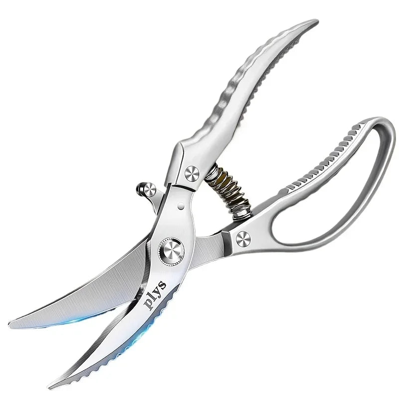 Kitchen Scissors Stainless Steel Chicken Bone Shears Duck Fish Seafood Cleaning Cook Tool, Multi-Purpose Kitchen Scissors