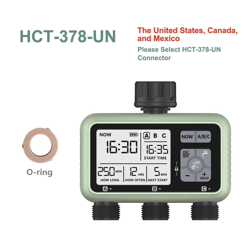 Newest 2024 3-Outlet Water Timer Independent Control Program Digital Garden Sprinkler