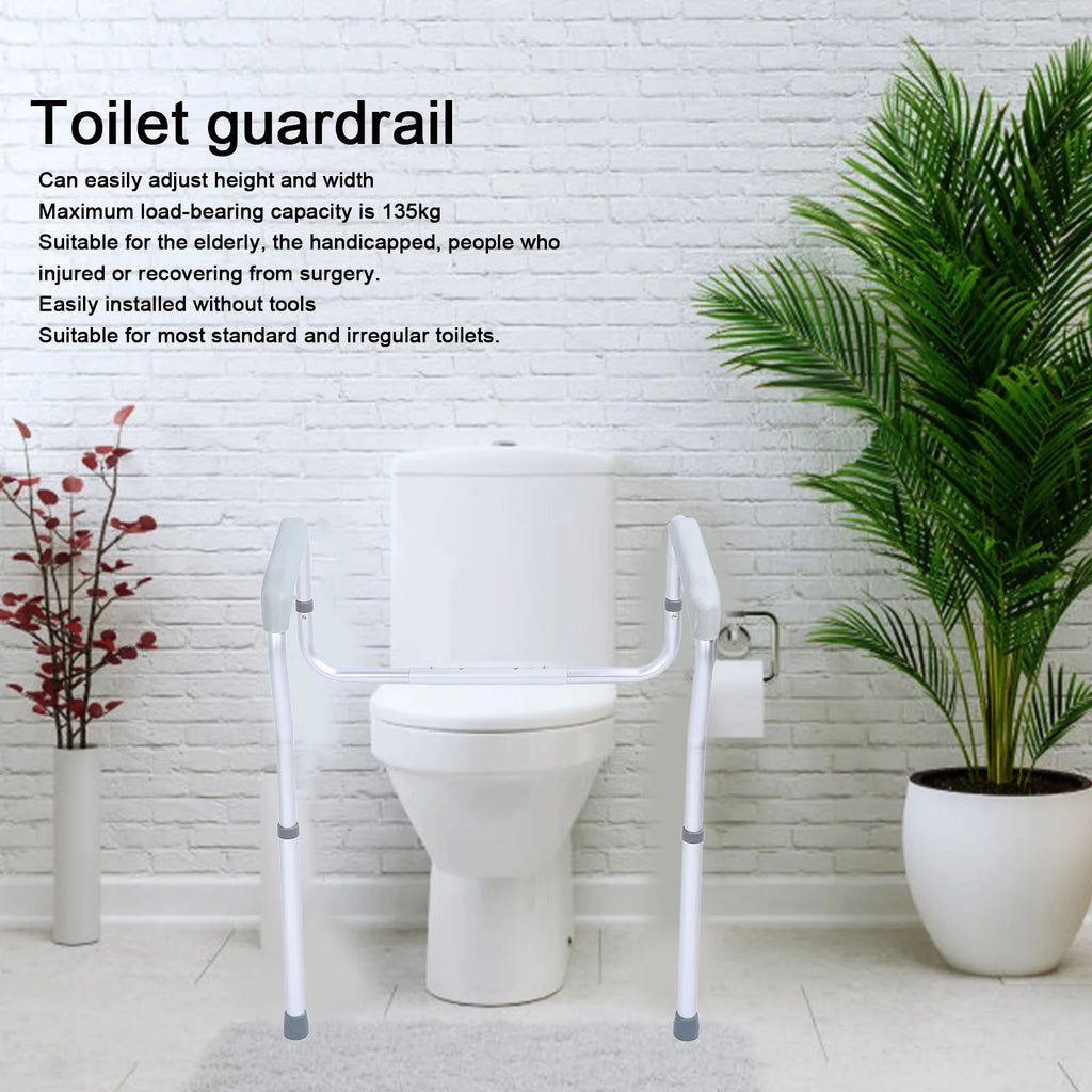 Bathroom Aluminum Alloy Toilet Guardrail Safety Rail Frame for Elderly Disabled Pregnant Women Toilet Seat Rail Toilet Guardrail