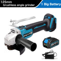 125mm Cordless Brushless Rechargeable Electric Angle Grinder Grinding Machine DIY Woodworking Power Tool For Makita 18V Battery