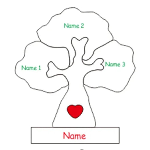 Wooden Family Tree Puzzle,Personalized Customized Free Engraving Custom Name Christmas Tree,Desktop Ornament Decorations Gifts