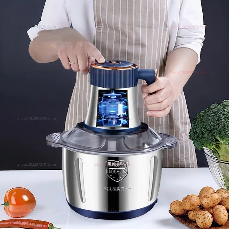 304 Stainless Steel Electric Meat Grinders Multifunction Vegetable Fruit Pepper Garlic Chopper Mincer Baby Food Blender