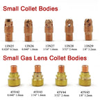 46Pcs TIG Welding Torch Stubby Gas Lens For WP9 WP20 TIG Back Cap Collet Bodies Spares Kit Durable Practical Accessories
