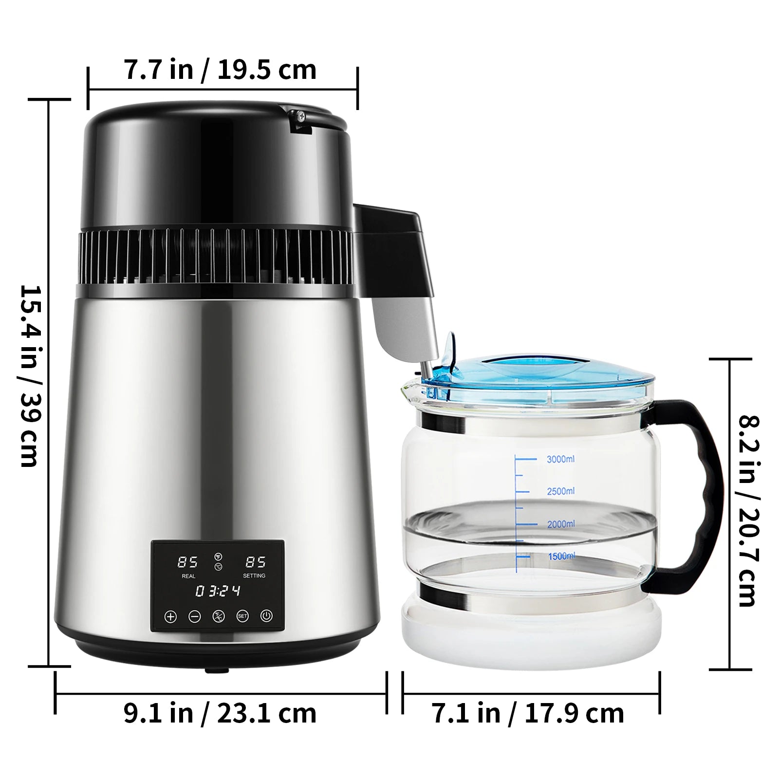 4L Water Distiller Purifier Filter 1 L/H Distilling Speed Dispenser Dr