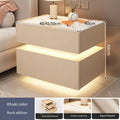 Creative 25-50cm Smart Bedside Table with Sensor Light Nordic Style Storage Cabinet Bedroom Nightstand with Wireless Charging
