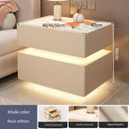 Creative 25-50cm Smart Bedside Table with Sensor Light Nordic Style Storage Cabinet Bedroom Nightstand with Wireless Charging