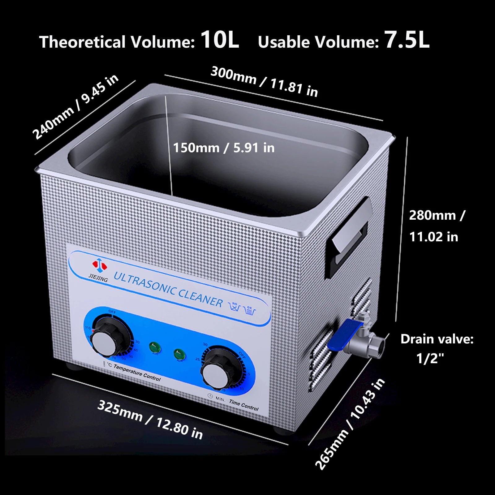 10L Ultrasonic Cleaner Heated Ultra Sonic Cleaner Machine With Timer 40kHz Ultrasound Bath for Carburetor Tools Parts