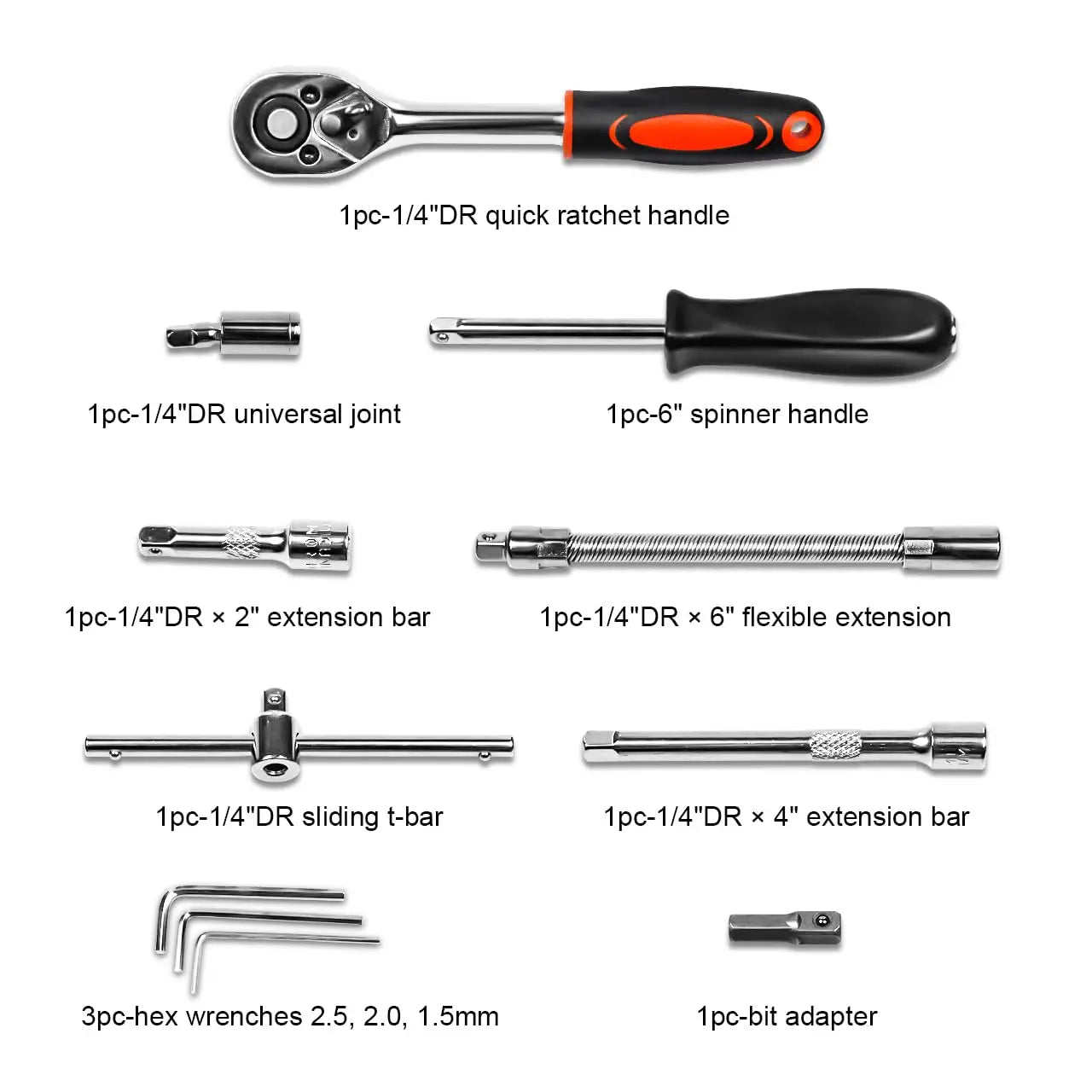 46-Pc. Drive Socket & Ratchet Wrench Set - Car Tool Kit | AlluCanFind