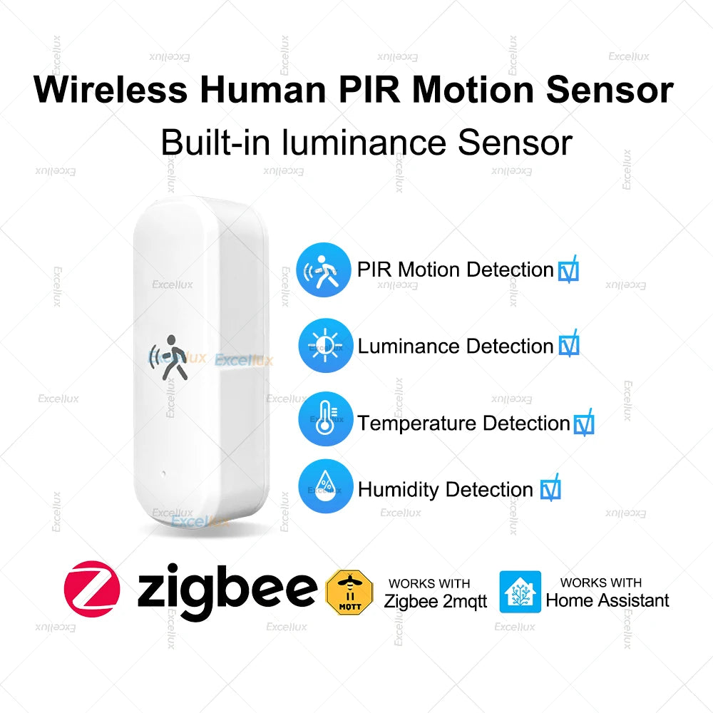 Zigbee 3.0 PIR Motion Sensor Smart Home Human Body Infrared Detector Light Lux /Temperature /Humidity Sensor For Home Assistant