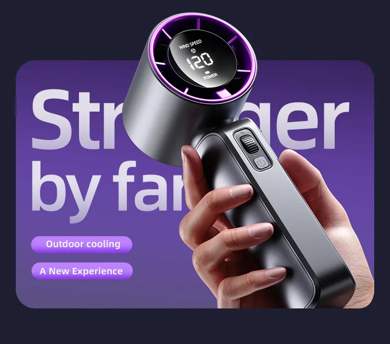 Noise Reduction Handheld Mini Fan Battery Portable Rechargeable Fan wi
