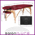 Professional Portable Folding Massage Table with Carrying Case - Burgundy