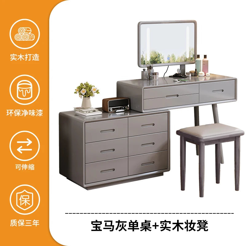 Dresser Table for Clothes Saint Vanity Makeup Stand with Mirror and Chair Furniture Comfortable with Drawers Banity Wardrobe