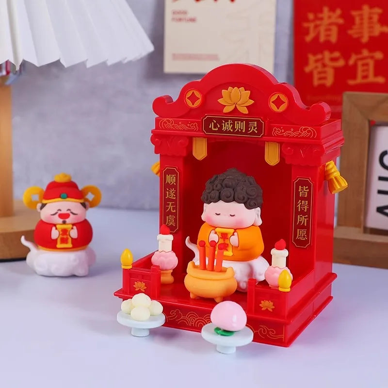 Chinese mini Fairy Ornaments Guanyin Desktop God of Wealth Mascot Crafts Buddha Shrine Entrance Decoration Car Ornaments