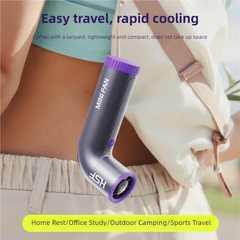 4000mAh Handheld mini fan 199 speed turbo digital display infinitely variable speed outdoor portable fan USB charging